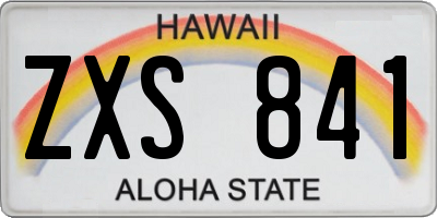HI license plate ZXS841