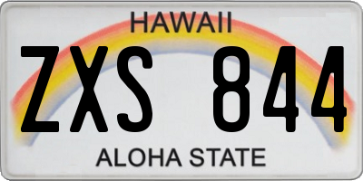 HI license plate ZXS844