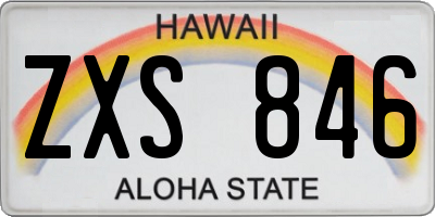 HI license plate ZXS846