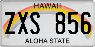 HI license plate ZXS856