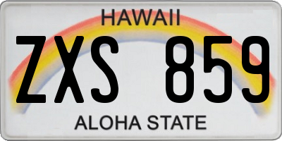 HI license plate ZXS859