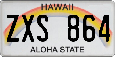 HI license plate ZXS864