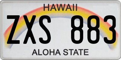 HI license plate ZXS883