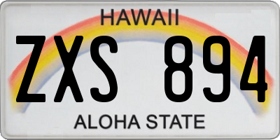 HI license plate ZXS894