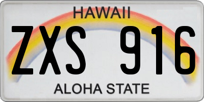 HI license plate ZXS916