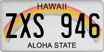 HI license plate ZXS946