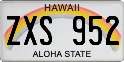 HI license plate ZXS952