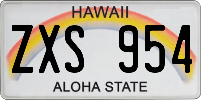 HI license plate ZXS954