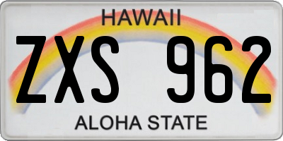 HI license plate ZXS962