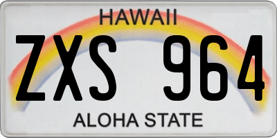 HI license plate ZXS964