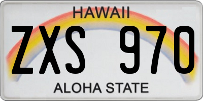 HI license plate ZXS970