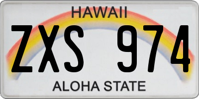 HI license plate ZXS974