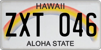 HI license plate ZXT046