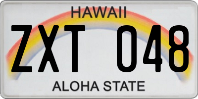 HI license plate ZXT048