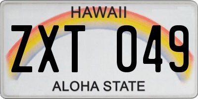 HI license plate ZXT049