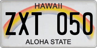 HI license plate ZXT050