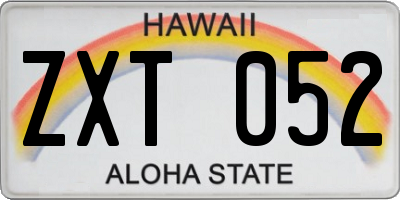 HI license plate ZXT052