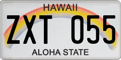 HI license plate ZXT055
