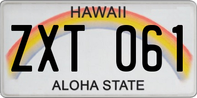 HI license plate ZXT061