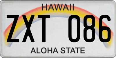 HI license plate ZXT086