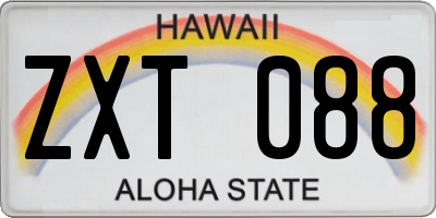 HI license plate ZXT088