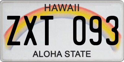 HI license plate ZXT093