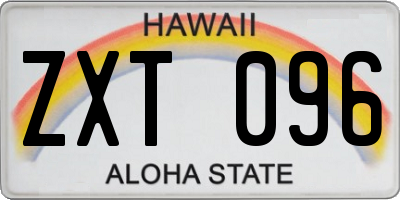 HI license plate ZXT096