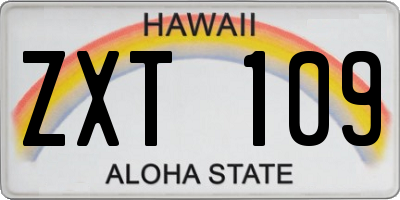 HI license plate ZXT109
