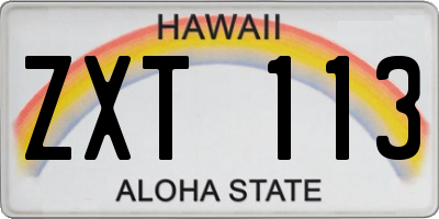 HI license plate ZXT113