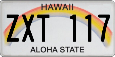 HI license plate ZXT117