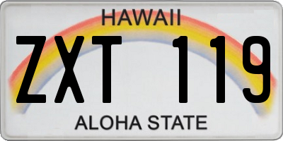 HI license plate ZXT119