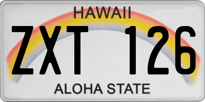 HI license plate ZXT126