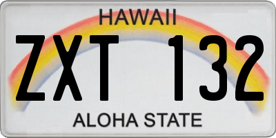 HI license plate ZXT132
