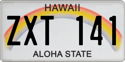 HI license plate ZXT141