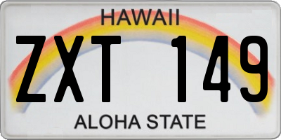 HI license plate ZXT149