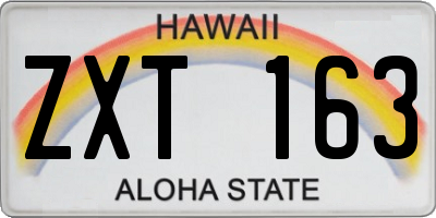 HI license plate ZXT163