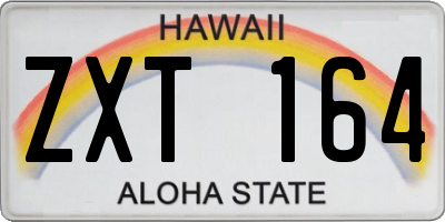 HI license plate ZXT164
