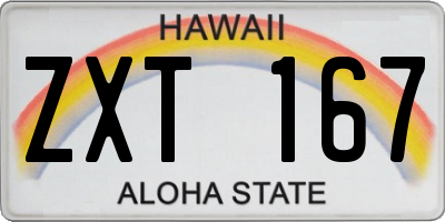 HI license plate ZXT167