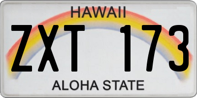 HI license plate ZXT173