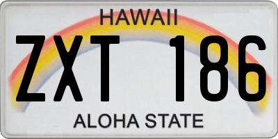 HI license plate ZXT186