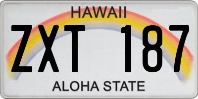 HI license plate ZXT187