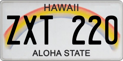 HI license plate ZXT220