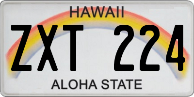 HI license plate ZXT224