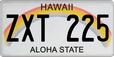 HI license plate ZXT225