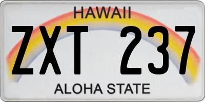 HI license plate ZXT237