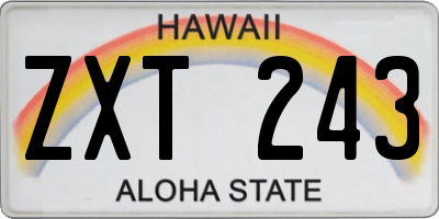 HI license plate ZXT243