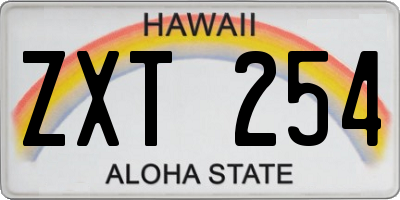 HI license plate ZXT254