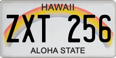 HI license plate ZXT256