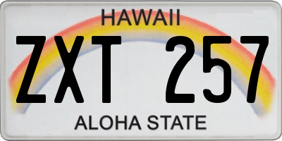 HI license plate ZXT257