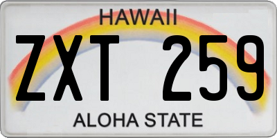 HI license plate ZXT259